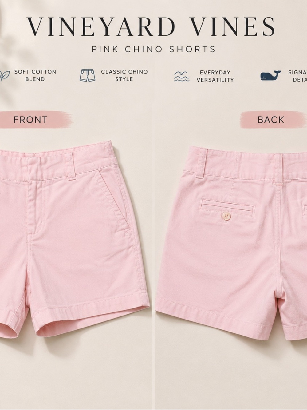 Vineyard Vines Light Pink Chino Shorts for Kids